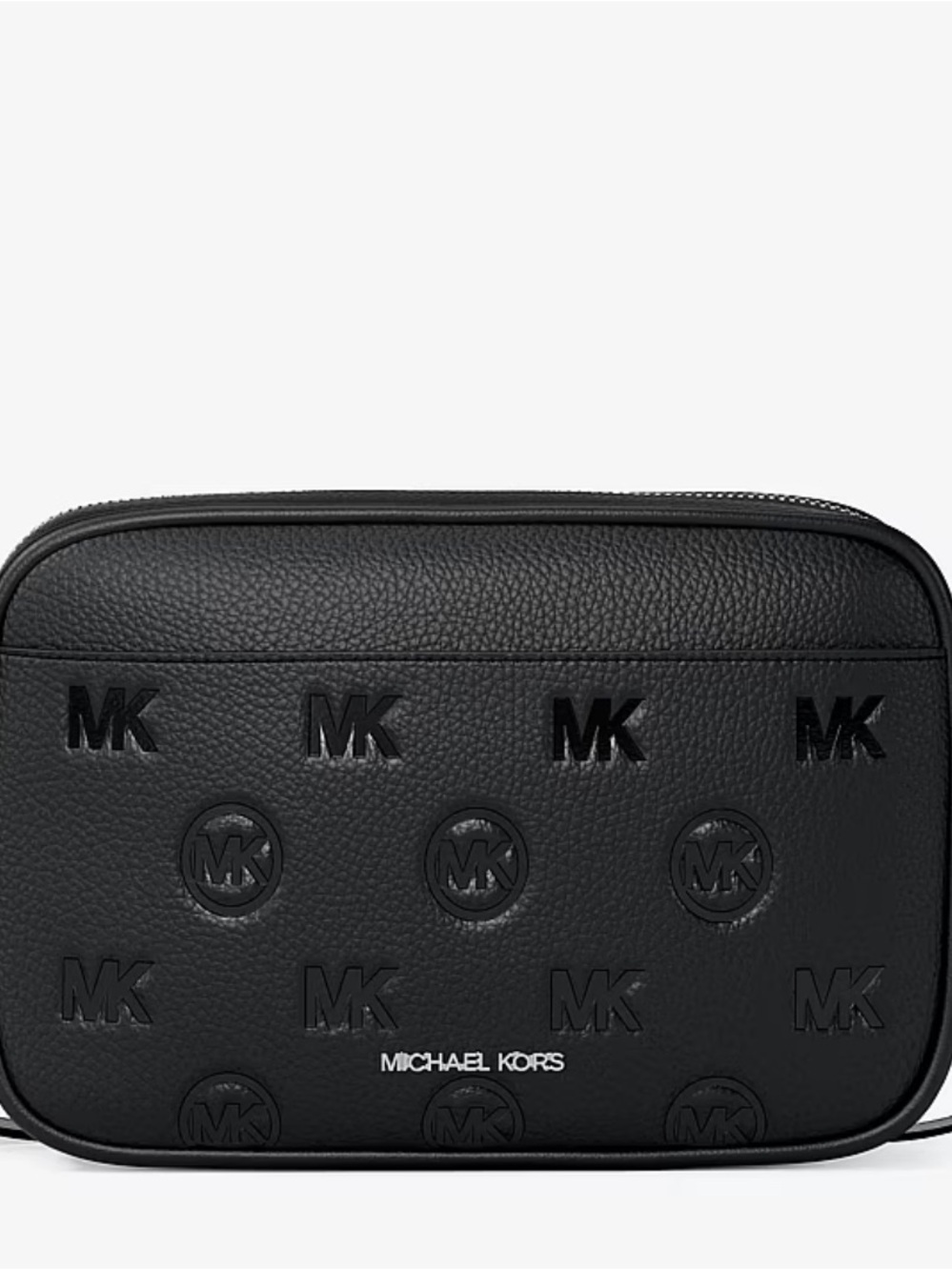 Michael Kors Black Jet Set Travel Large Logo Debossed Camera Crossbody Bag - Picture 16 of 16